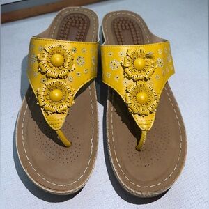 Portuguese Yellow Flower Sandals Handmade